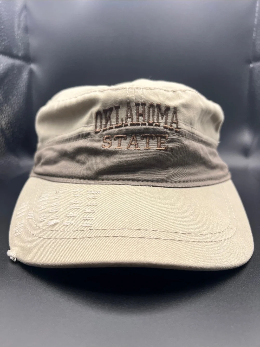 Oklahoma State Two-Tone Twill Corps Cap Hat - Khaki & Taupe